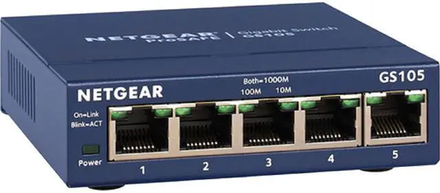Netgear ProSafe GS105 5-Port Gigabit Ethernet Unmanaged Switch GS105NA