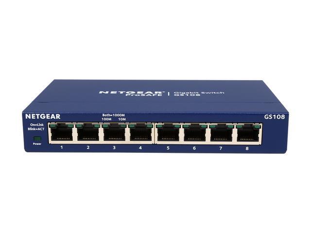 Netgear ProSafe GS108 8-Port Gigabit Ethernet Unmanaged Switch GS108-400NAS