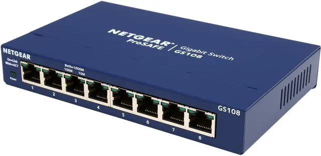 Netgear ProSafe GS108 8-Port Gigabit Ethernet Unmanaged Switch GS108-400NAS