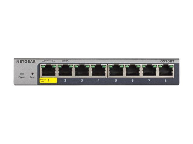 Netgear ProSafe GS108T 8-Port Gigabit Ethernet Smart Switch GS108T-300NAS