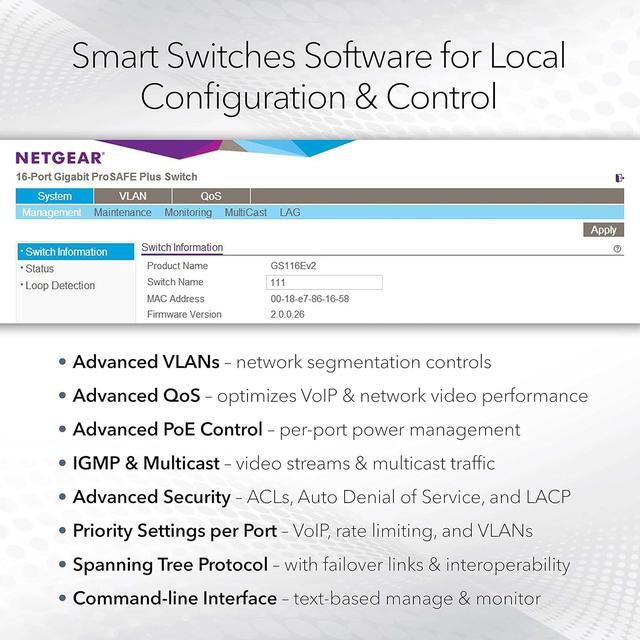Netgear ProSafe GS728TPP 28-Port PoE Gigabit Ethernet Smart Switch GS728TPP-300NAS