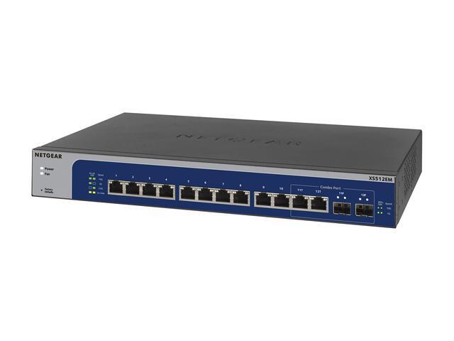 Netgear XS512EM 12-Port 10-Gigabit/Multi-Gigabit Ethernet Smart Managed Plus Switch With 2 SFP+ Combo Ports XS512EM-100NAS