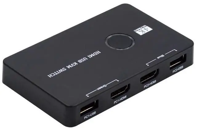 NFHK KVM USB 2.0 & HDMI 4K Switch Selector Dual PCs Sharing Monitor HDTV USB Port Keyboard Mouse Scanner Printer