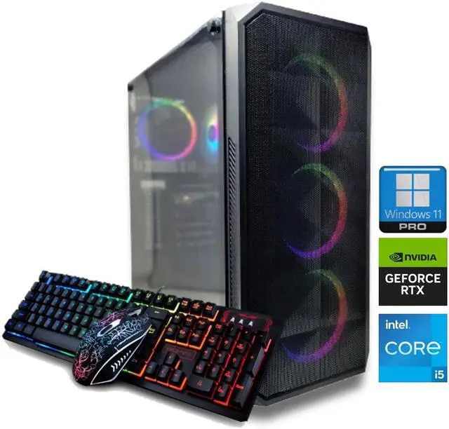 Odyssey Darkus V2 Custom Gaming PC RGB LED Fans Intel Core i5 upto 4.1GHz 16GB DDR4 RAM 1TB SSD GeForce RTX 3050 6GB GDDR6 Wi-Fi Windows 11 Pro