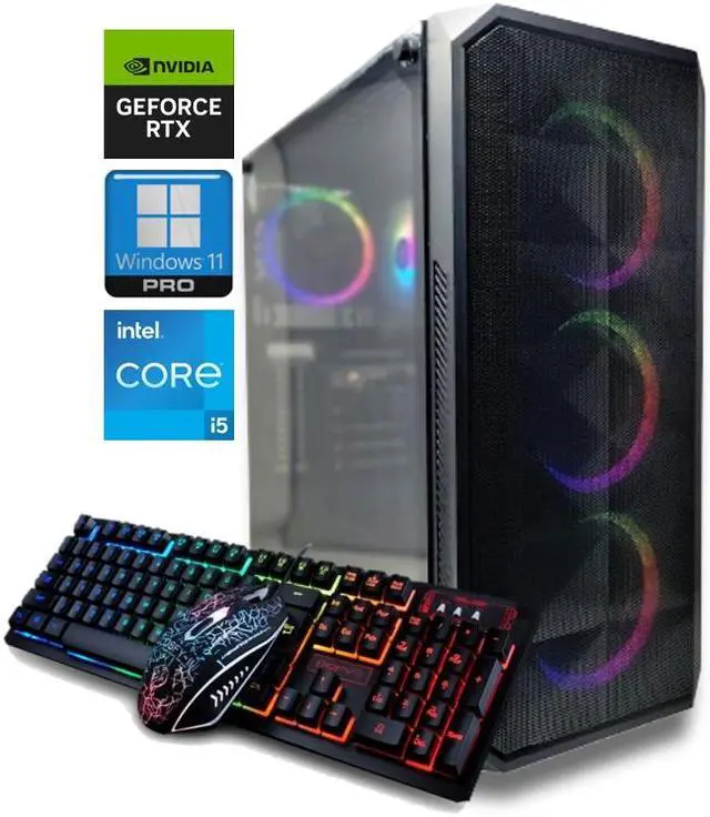 Odyssey Darkus V3 Custom Gaming PC RGB LED Fans Intel Core i5 upto 4.1GHz 16GB DDR4 RAM 1TB NVMe SSD GeForce RTX 3050 6GB GDDR6 Wi-Fi Windows 11 Pro