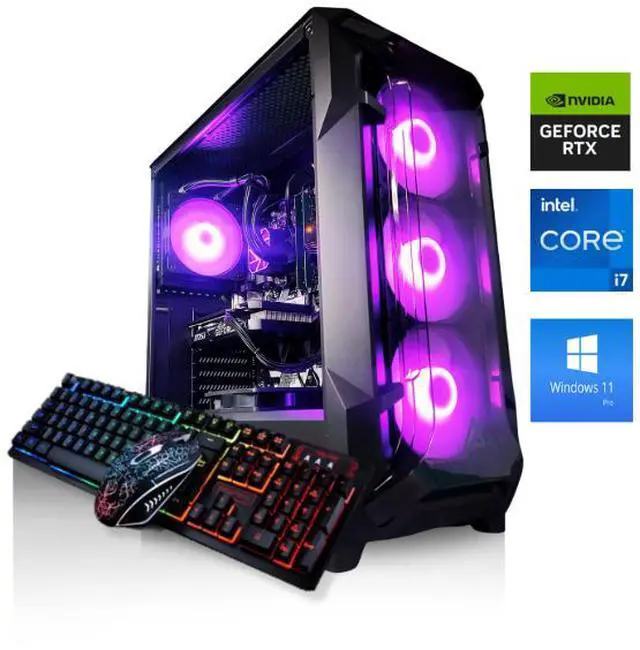 Odyssey Flux Custom Gaming PC RGB LED Fans Intel Core i7 9th Gen upto 4.7GHz 32GB DDR4 RAM 1TB NVMe SSD GeForce RTX 4060 8GB GDDR6 Wi-Fi BT Windows 11 Pro