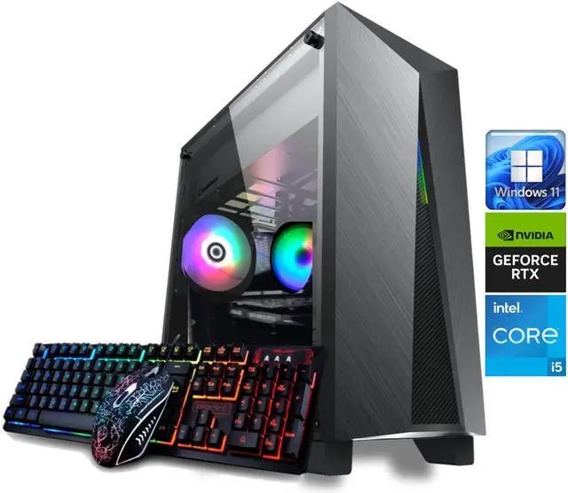 Odyssey Nova V2 Custom Gaming PC RGB LED Fans Intel Core i5 upto 4.1GHz 16GB DDR4 RAM 1TB NVMe SSD GeForce RTX 3050 6GB GDDR6 Wi-Fi BT Windows 11 Pro