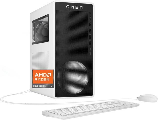 OMEN OMEN 16L TG03-0000a TG03-0030 Gaming Desktop Computer - AMD Ryzen 7 8700G - 32 GB - 1 TB SSD - Tower - Snow White Metal - AMD B650 Chip - Windows 11 Home - NVIDIA GeForce RTX 5060 Ti 16 GB GDDR7