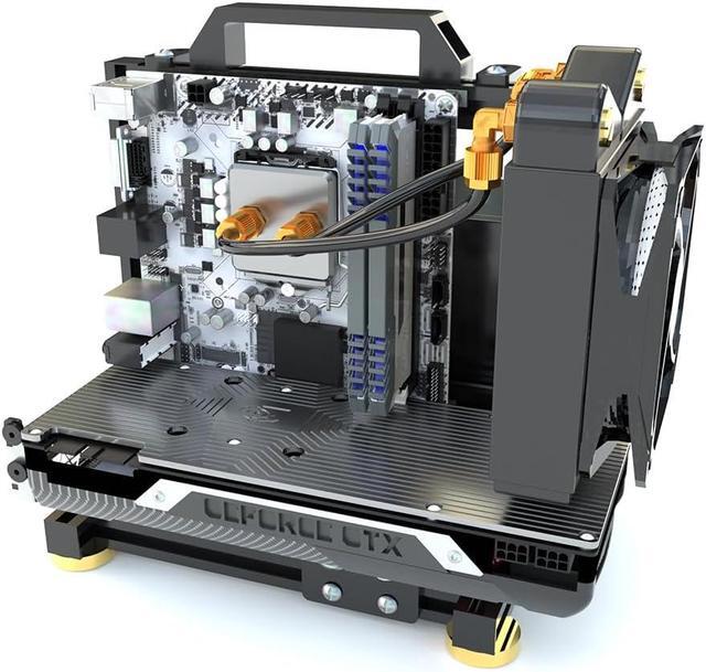 Open Air Computer Case PC Test Bench ITX Motherboard Chassis Aluminum Bracket DIY Builiding Bare Frame Support ATX Power Supply 120 Liquid Cooling