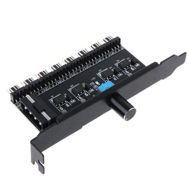 PC 8 Channels Fan Hub Cooling Fan Speed Controller For CPU Case HDD VGA PWM Fan PCI Bracket Power By 12V SATA/4Pin Fan Control
