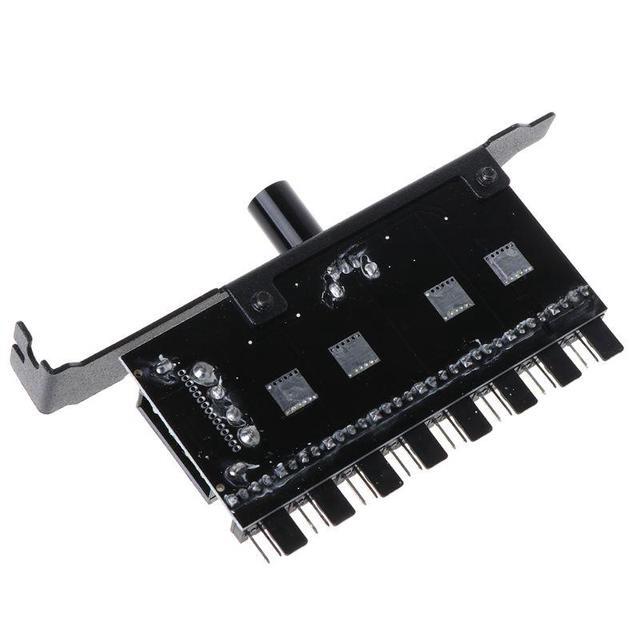 PC 8 Channels Fan Hub Cooling Fan Speed Controller For CPU Case HDD VGA PWM Fan PCI Bracket Power By 12V SATA/4Pin Fan Control