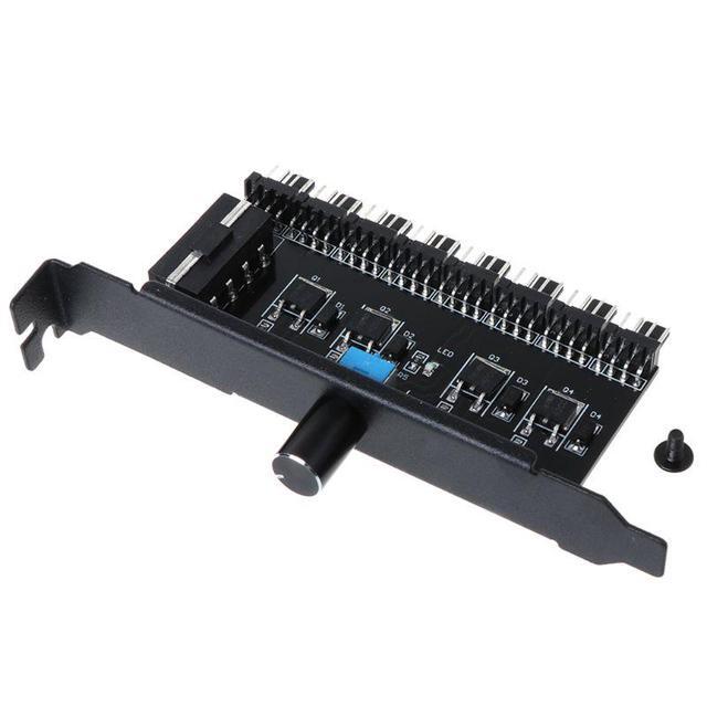 PC 8 Channels Fan Hub Cooling Fan Speed Controller For CPU Case HDD VGA PWM Fan PCI Bracket Power By 12V SATA/4Pin Fan Control