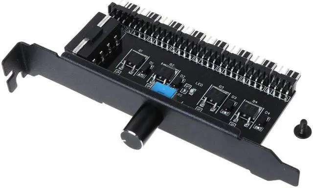 PC 8 Channels Fan Hub Cooling Fan Speed Controller for CPU Case HDD VGA PWM Fan PCI Bracket Power By 12V SATA/4Pin Fan Control