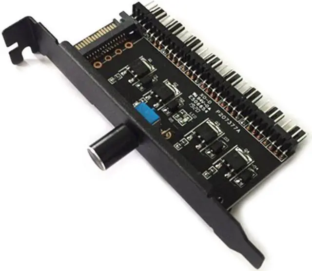 PC 8 Channels Fan Hub Cooling Fan Speed Controller for CPU Case HDD VGA PWM Fan PCI Bracket Power By 12V SATA/4Pin Fan Control