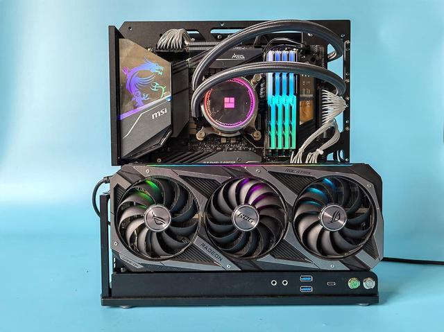 PC Case All Aluminum Open Air Test Bench Compatible ATX MATX ITX Motherboard Computer Cooling Vertical Personalized Chassis Black