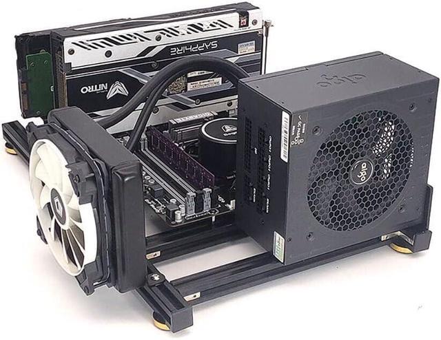 PC Case Open Frame ITX Computer Chassis Rack Horizontal DIY Computer Case Desktop Aluminum Bracket Support ATX Power Supply