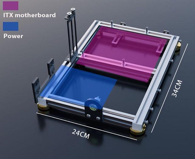 PC Case Test Bench ITX Motherboard Open Style Computer Chassis Aluminum Support Water Cooling ATX Power Supply