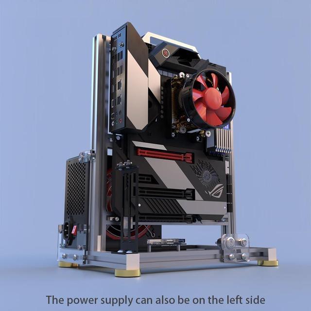 PC Chassis Desktop Computer Open Case Well Cooled Chassis Aluminum Material Test Bench Includes Type-C Support Motherboard (ATX)