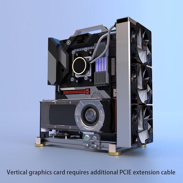 PC Chassis Desktop Computer Open Case Well Cooled Chassis Aluminum Material Test Bench Includes Type-C Support Motherboard (ATX)