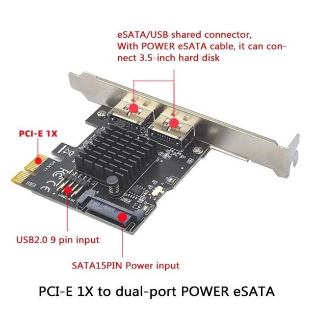 Pci-e To Dual Port POWER OVER ESATA Pci E To Power ESATA USB Expansion Card For Command Queuing Expansion Cards(A)