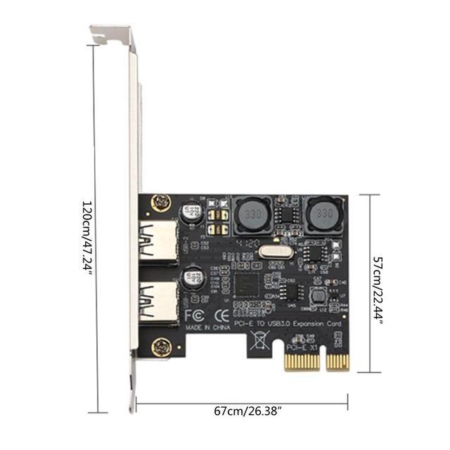 PCI-E To USB 3.0 Adapter 2-Ports 5Gbps Self-Powered USB 3.0 PCI E Expansion Card PCI Express USB Card For Desktop