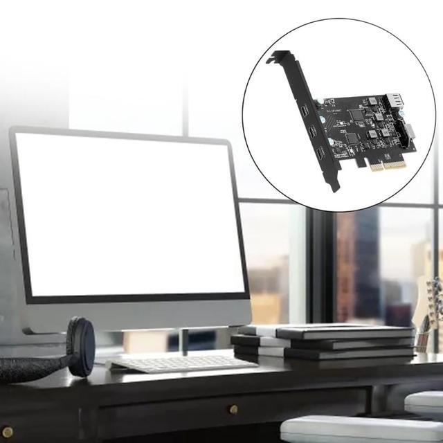 PCI-E To USB 3.2 Expansion Card 3.2 Gen2 20Gpbs (3X Type-C 1x USB-A 1x USB Type-E A-Key) USB-C PCI-Express Card