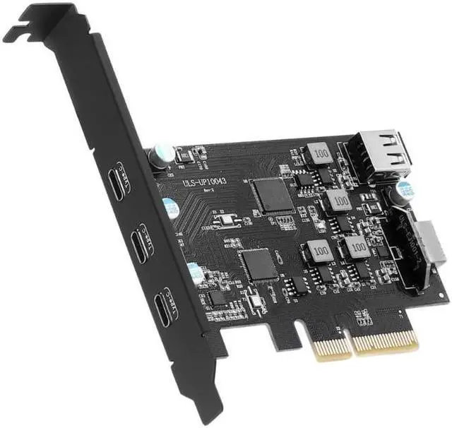PCI-E to USB 3.2 Expansion Card 3.2 gen2 20Gpbs (3X Type-C 1x USB-A 1x USB Type-E A-Key) USB-C PCI-Express Card