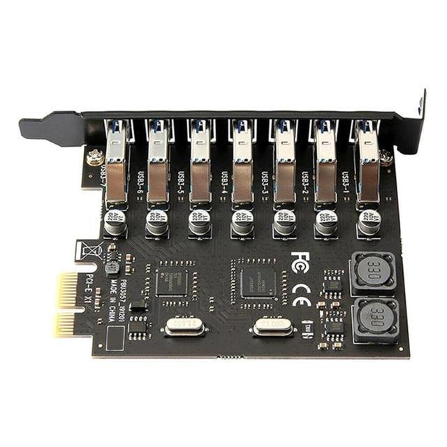 PCI-E USB 3.0 Expansion Card 7 Port USB 3.0 PCI Express Expansion Card PCIE USB 3.0 Adapter Desktop Computer Components(NEC VIA)