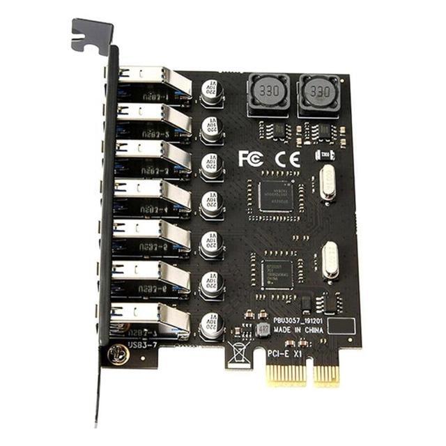 PCI-E USB 3.0 Expansion Card 7 Port USB 3.0 PCI Express Expansion Card PCIE USB 3.0 Adapter Desktop Computer Components(NEC VIA)