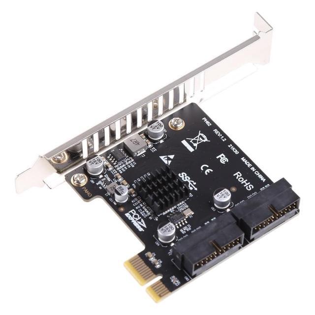 PCI-E USB 3.0 Expansion Card Adapter 2 Port USB3.0 Hub Internal 19/20 Pin Header PCIE PCI Express To USB3.0 Adapter Card
