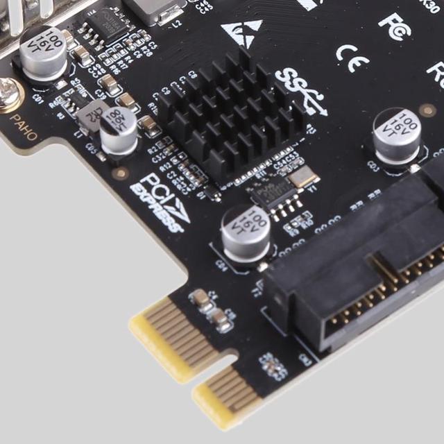 PCI-E USB 3.0 Expansion Card Adapter 2 Port USB3.0 Hub Internal 19/20 Pin Header PCIE PCI Express To USB3.0 Adapter Card