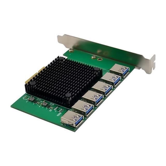 PCI-E X4 Usb3.0 To 6x PCIE X1 Conversion Expansion Card Asm1812 Chipset Support 2.5G/ 5G Transfer Driver