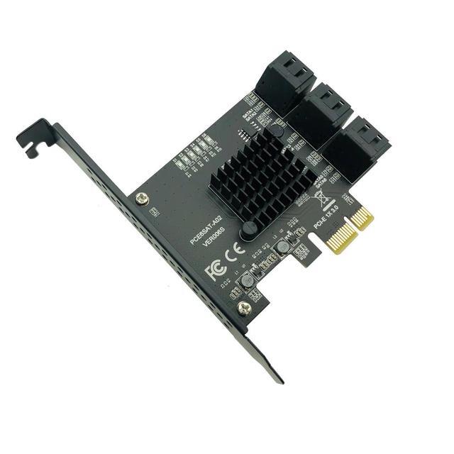 PCI Express To 6 Ports SATA Controller SATA 3 III 3.0 6Gbps To PCI-e X1 Card Adapter PCIe SATA3 Expansion Card Riser For Windows