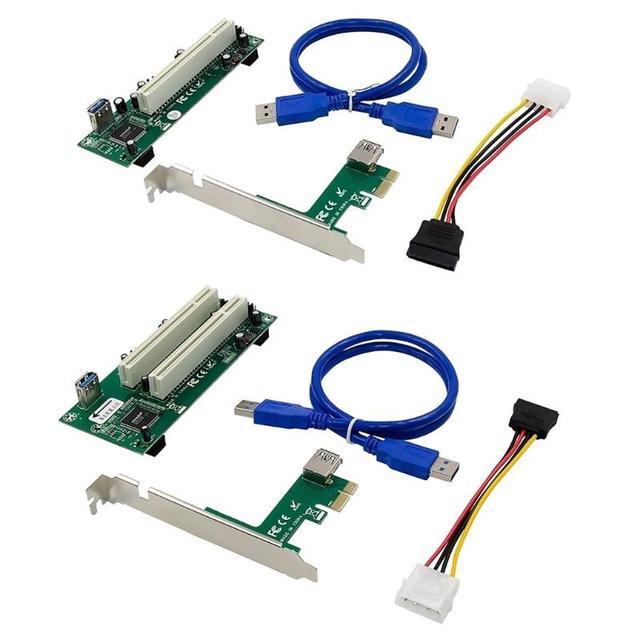 PCI-Express To PCI Adapter Card Pcie To Pci Slot Expansion Card With 15 Pin SATA Power Cable Connector For PC(as Shown)