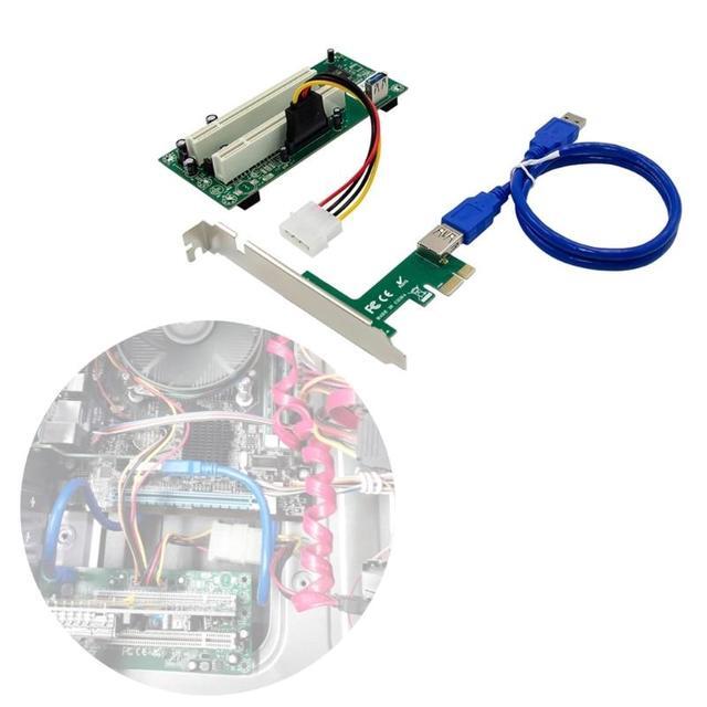 PCI-Express To PCI Adapter Card Pcie To Pci Slot Expansion Card With 15 Pin SATA Power Cable Connector For PC(as Shown)
