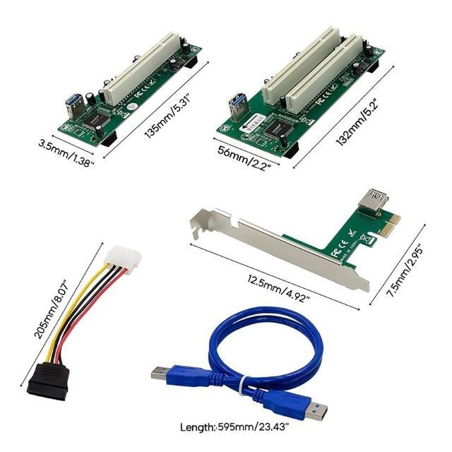 PCI-Express To PCI Adapter Card Pcie To Pci Slot Expansion Card With 15 Pin SATA Power Cable Connector For PC(as Shown)