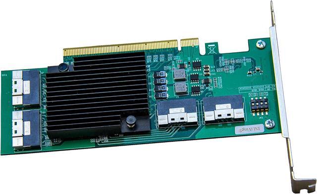 PCI Express X16 To 4*SlimSAS 8X Expander 8*U.2 NVMe SSD Adapter With SFF-8654 74 Pin Connector And Broadcom PLX8748 Chipset For Servers