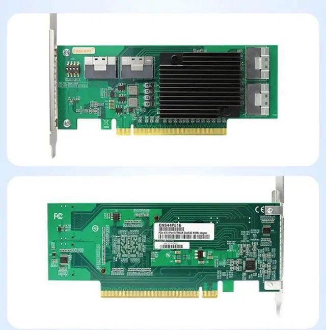 PCI Express x16 to 4*SlimSAS 8X Expander 8*U.2 NVMe SSD Adapter with SFF-8654 74 Pin Connector and Broadcom PLX8748 chipset for Servers