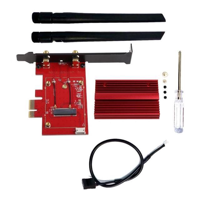 Pcie-1x To M.2 Ngff-Ekey Mini Mini Wireless Wifi Network Card Adapter Card Supports BluetoothRed