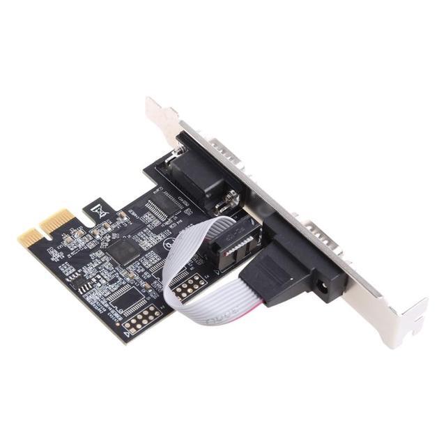 PCIE 2 Port Serial Expansion Card PCI For Express PCI-E To Industrial DB9 X2 Serial RS232 COM Port Adapter AX99100 Chip
