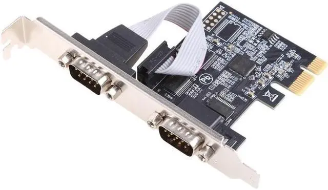 PCIE 2 Port Serial Expansion Card PCI for Express PCI-E to Industrial DB9 x2 Serial RS232 COM Port Adapter AX99100 Chip