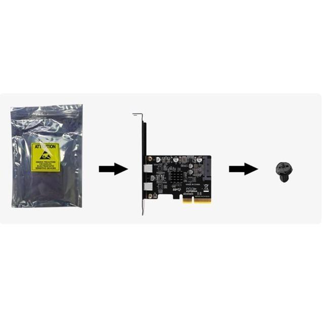 PCIE 3.0 To USB 3.1 Dual 10Gbps Type-C Ports 2 Ports USB3.1 To PCIE Card Controller Riser Card Expansion Adapter