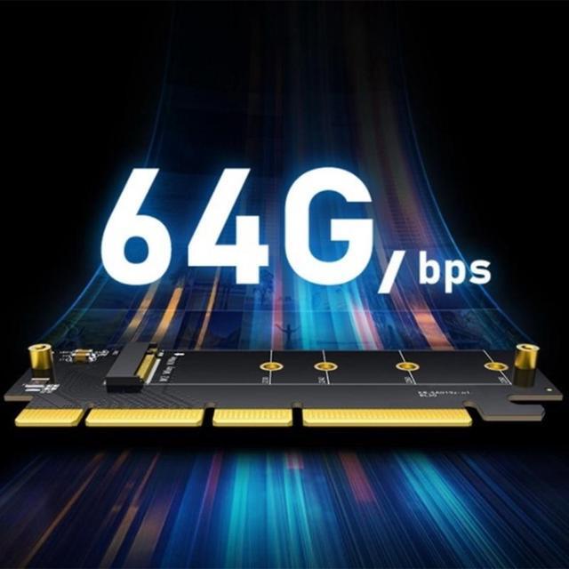 PCIE 4.0 X16 To For M.2 NVME SSD Adapter Card For M.2 NVME To PCIE X16 Expansion Card 64Gbps Support 2230 2242 2260 228