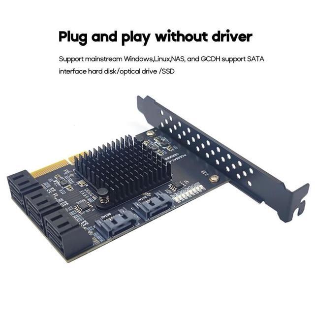 PCIE 4X SATA Card 8 Ports 6Gbps PCIExpress 3.0 To SATA 3.0 Controller Expansion Card Low Profile Bracket SATA Cable