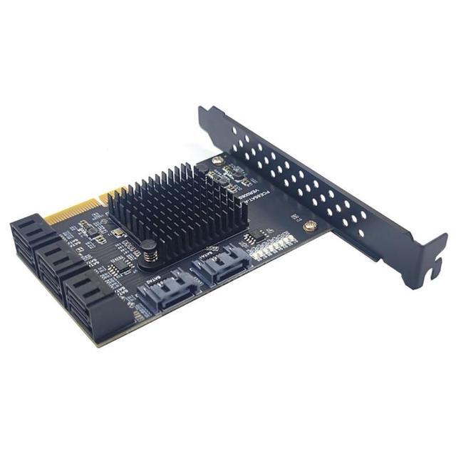 PCIE 4X SATA Card 8 Ports 6Gbps PCIExpress 3.0 To SATA 3.0 Controller Expansion Card Low Profile Bracket SATA Cable