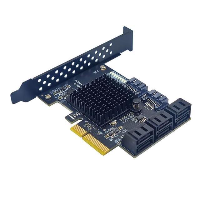 PCIE 4X SATA Card 8 Ports 6Gbps PCIExpress 3.0 To SATA 3.0 Controller Expansion Card Low Profile Bracket SATA Cable