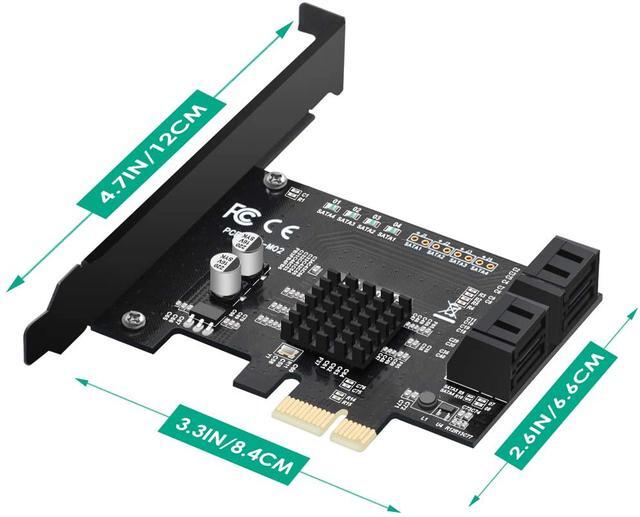 PCIe SATA Card 4 Ports 6 Gbps SATA 3.0 PCIe Card PCIe To SATA Controller Expansion Card SATA 3.0 Non-Raid Can Be Use As System Boot Disk Support SSD/HDD Hard Disk