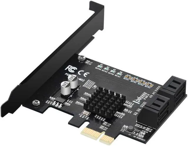 PCIe SATA Card 4 Ports 6 Gbps SATA 3.0 PCIe Card PCIe to SATA Controller Expansion Card SATA 3.0 Non-Raid Can be Use as System Boot Disk Support SSD/HDD Hard Disk