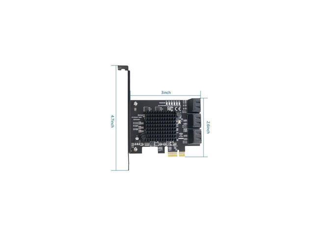 PCIe SATA Card 6 Port With 6 SATA Cables And A SATA Power Splitter Cable 6 Gb/s PCIe SATA Controller Expression Card With Low Profile Bracket Boot As System Disk Support 6 SATA 3.0 Devices