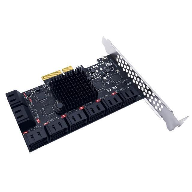 PCIE SATA Card PCIe To 16 Ports SATA 3.0 6G SSD Adapter Card Computer Accessories Support 16 SATA 3.0 Devices